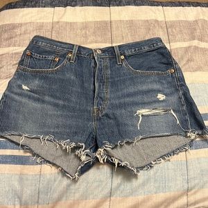 Levi 501 Distressed shorts! Very gently used only worn once or twice!